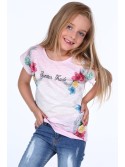 Blouse with a printed pattern, light pink NDZ8811 - Online store - Boutique